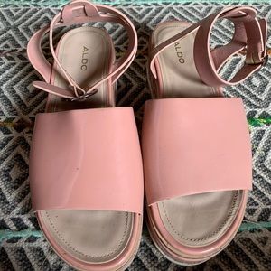 Aldo Chunky Platform Wedges Nude Peach - 3“